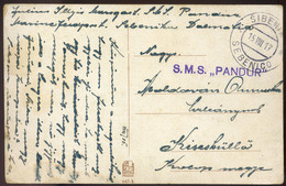 K.u.K. Haditengerészet,I.Vh. 1917. Képeslap, S.M.S. Pandur Hajó Bélyegzéssel  /  KuK NAVY WW I. Vintage Pic. P.card SMS  - Used Stamps