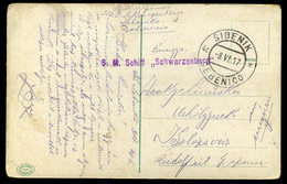 K.u.K. Haditengerészet, I.VH.  Képeslap, S.M.SCHIFF Schwarzenberg Hajó Bélyegzéssel  /  KuK NAVY WW I. Vintage Pic. P.ca - Used Stamps