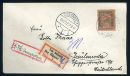 POZSONYLIGETFALU 1917. Ajánlott Levél, Egybélyeges Hadisegély 60f Bérm. Németországba Küldve  /  Reg. Letter Single Stam - Used Stamps