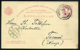 BESZTERCEBÁNYA 1896. 5Kr-os, Dupla Válaszos Díjjegyes Lap Norvégiába Küldve !  /  5 Kr Double Reply  Stationery  Card To - Used Stamps