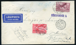 1936. Légi Levél Repülő 2P+20f  M.kir.Posta 74 + Sosem Látott Székesfehérvár Sorbélyegzéssel Holland Indiába Küldve! Rit - Covers & Documents