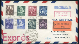 VATIKÁN 1938. Dekoratív Légi Levél New Yorkba Küldve  /   Decorative  Airmail Letter To New York - Covers & Documents