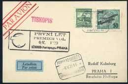 UNGVÁR 1929. Dekoratív Légi Levlap Prágába Küldve  /   Decorative  Airmail P.card To Prague - Other & Unclassified