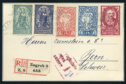 ZÁGRÁB 1919. Cenzúrázott , Ajánlott  SHS Levlap Svájcba Küldve  /  ZAGREB Cens Reg. SHS P.card To Switzerland - Croatia