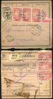 ZÁGRÁB 1920. Csomagszállító SHS Bélyegekkel, Közte Felezés ! , Varasd-ra Küldve  /  ZAGREB Parcel P.card SHS Stamps, Inc - Croatia