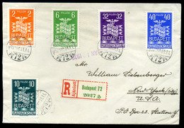 BUDAPEST 1937. Vásár Sor , Ajánlott Levélen New Yorkba Küldve  /  Market Row, Reg. Letter To New York - Covers & Documents