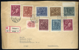 BUDAPEST 1943. Ajánlott Levél Hadigondozás Bélyegekkel Svájcba Küldve  /  Reg. Letter Military Care Stamps To Switzerlan - Brieven En Documenten