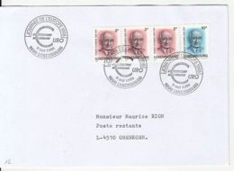 83704- EUROPE'S DAY, EURO CURRENCY SPECIAL POSTMARK ON COVER, ROBERT SCHUMAN STAMPS, 1998, LUXEMBOURG - Brieven En Documenten