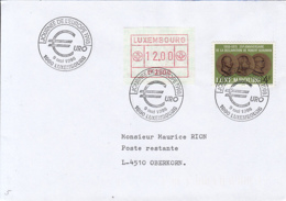 83705- EUROPE'S DAY, EURO CURRENCY SPECIAL POSTMARK ON COVER, ROBERT SCHUMAN STAMPS, 1998, LUXEMBOURG - Brieven En Documenten