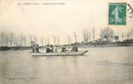 CPA 45 Loiret Lorris Etang Du Gué L'Evêque Barque Canotage - Other & Unclassified