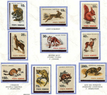 (CL 98B) Roumanie ** N° 4094 à 4193 - Animaux : Martre, Lapin, écureuil, Chamois, Rebnard, Mouflon, Etc - Ungebraucht