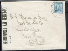 Nelle Zélande - 1938-41 - 3 D George VI Sur Enveloppe De Papatoetoe Vers New Milford (U.S.A) Contrôle Censure  -B/TB - - Brieven En Documenten