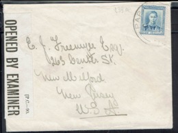 Nelle Zélande - 1938-41 - 3 D George VI Sur Enveloppe De Papatoetoe Vers New Milford (U.S.A) Contrôle Censure  -B/TB - - Covers & Documents