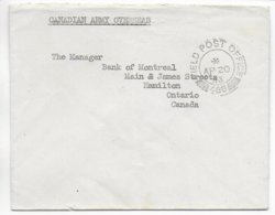 1943 - ARMEE CANADIENNE En EUROPE - ENVELOPPE PO N° 488 => ONTARIO - Brieven En Documenten