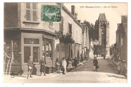 CPA 18 MASSAY Rue De L'Eglise En 1910 - Magasin - Commerce -  Animation Enfants - Massay