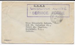 1941 - ARMEE CANADIENNE En EUROPE  - ENVELOPPE Avec CENSURE Du PO N°314 (UK) => QUEBEC - Briefe U. Dokumente