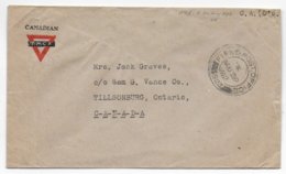 1942 - ARMEE CANADIENNE En EUROPE  - ENVELOPPE YMCA Du PO N°523 (UK) => ONTARIO - Lettres & Documents