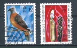 NUEVAS HEBRIDAS 1972 (O) USADOS MI-324+325 YT-339+340 AVES Y ESCULTURAS TALLADAS (CACHET ROND) - Usati