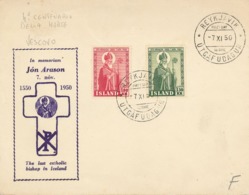 Reykjavik Jon Arason Jon 1950 FDC - Lettres & Documents