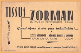 BUVARD - BLOTTING PAPER - Tissus ZORMAN 25, Rue Des Ferronniers - Place De La Gare Douai - Imp. SANNIER - Vestiario & Tessile