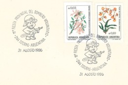 Freiwillige Feuerwehr - Botanik Embothrium Coccineum - Oncidium Bifolium - Totoras 1986 - Storia Postale