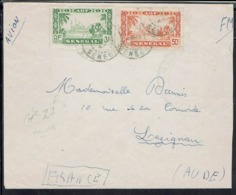 Sénégal 1943 - Enveloppe En F.M. Compl. D'affranchissement Avion 3,50 F - Corresp. Militaire Pour Lézignan. - Lettres & Documents