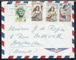 Polynésie F. 1959 - Affranchissement Multicolore à 17 F Sur Enveloppe De Papeete Pour Besançon (Fr) B/TB - - Cartas & Documentos