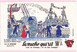 Buvard Fromage Vache Qui Rit Navigation 9 Les Premiers Cuirassés Illustrateur Bayle 19 - Produits Laitiers