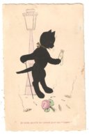 CPA Illustration Chat Noir " Je Crois Qu'elle Me Prend Pour Un "Lapin" - Edition Bergeret - 1900-1949