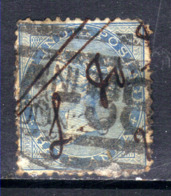 India 1856 - 64 QV 1/2 Anna Blue Used SG 37 ( R1188 ) - 1854 Compagnia Inglese Delle Indie
