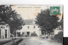 SAINT ANDRE LE GAZ   LA COMBETTE   CAFE  PERSONNAGES   2choix  Taches ET Coin Defaut    DEPT 38 - Saint-André-le-Gaz