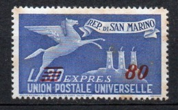 1947 S. Marino - Espresso N.20 Sovrastampato Nuovo MLH* - Sellos De Urgencia