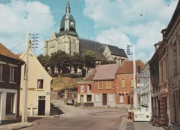 Cpsm 10x15 . AUXI-LE-CHÄTEAU (62) Rue De L'Eglise (Café "..cquet" ) - Auxi Le Chateau