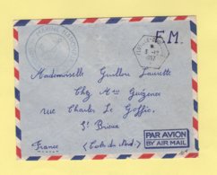 Flotille Duquesne - 3-12-1957 - FM - Service A La Mer - Scheepspost