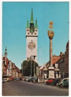 Straubing - Dreifaltigkeitssäule Stadtturm Und Rathaus - Straubing