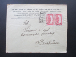 Ungarn 1925 Freimarken Parlamentsgebäude Nr. 368 MeF Beleg An Siemens A Spal Kommandit Gesellschaft In Bratislava - Storia Postale