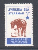 Sweden - Early 1950s - Blue Star, Animal Protection In Peace And War - Militaire Zegels