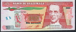 GUATEMALA P123c 10 Quetzales 2.5.2012 Joh.Enschede Printer,issued 2014 Modified Flag Unc. - Guatemala