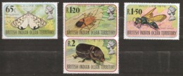 Océan Indien BIOT 1976 N° 86 / 9 ** Insectes, Coléoptères, Utetheisa, Papillon, Dysdercus, Guêpe, Oryctes Rhinoceros - Territoire Britannique De L'Océan Indien