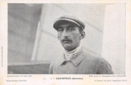 Thème : Aviation .    Legagneux   Sur Biplan Sommer . Lyon Aviation Mai 1910     (Voir Scan) - Aviateurs