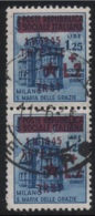Occupazione Jugoslava: TRIESTE - Monumenti Distrutti Lire 2  Su Lire 1,25 Azzurro / Coppia Vert. - 1945 - Yugoslavian Occ.: Trieste