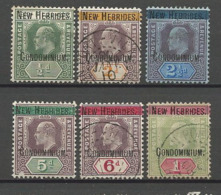 NOUV-HEBRIDES N° 6 à 11 OBL TB / N° 6 NEUF* Signé CALVES - Used Stamps