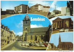 Carte Postale 22. Loudéac  Renault 4L  Solex Trés Beau Plan - Loudéac