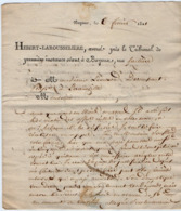 TB 2721 - 1821 - Lettre De Me HEBERT - LAROUSSELIERE Avoué MP 13 BAYEUX Pour Mr De RAMPAN Maire D' ECRAMMVILLE - 1801-1848: Précurseurs XIX