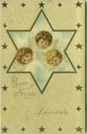 ART NOUVEAU EMBOSSED POSTCARD - 3 ANGELS - 1900s (BG660) - Castelli