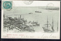 Canada - 1903 - Cnie Transatlantique S/S La Bretagne - Corresp. De Montréal Sur CPA "Québec The River" Pour La France - - Cartas & Documentos