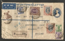 Registered Letter From The Gymkhana Club, India 1946, To Amsterdam, Holland. Many Stamps. - Unclassified