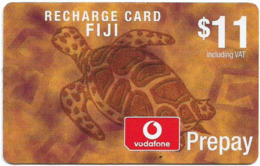 Fiji - Vodafone - Turtle, Cn.00180, No Value Sticker, With Vodafone Logo, GSM Refill 11$, Used - Fiji