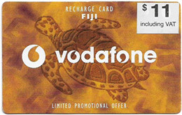 Fiji - Vodafone - Turtle, Cn.00180, White Value Sticker, No Vodafone Logo, GSM Refill 11$, Used - Fidschi
