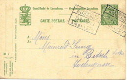 Luxembourg Rodange Ambulant 1911 Sur Entier Postal - Machines à Affranchir (EMA)